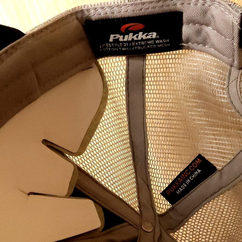 Pukka New Mens Desert Canyon Black Grey Distressed Snap Back Hat - Picture 5 of 5
